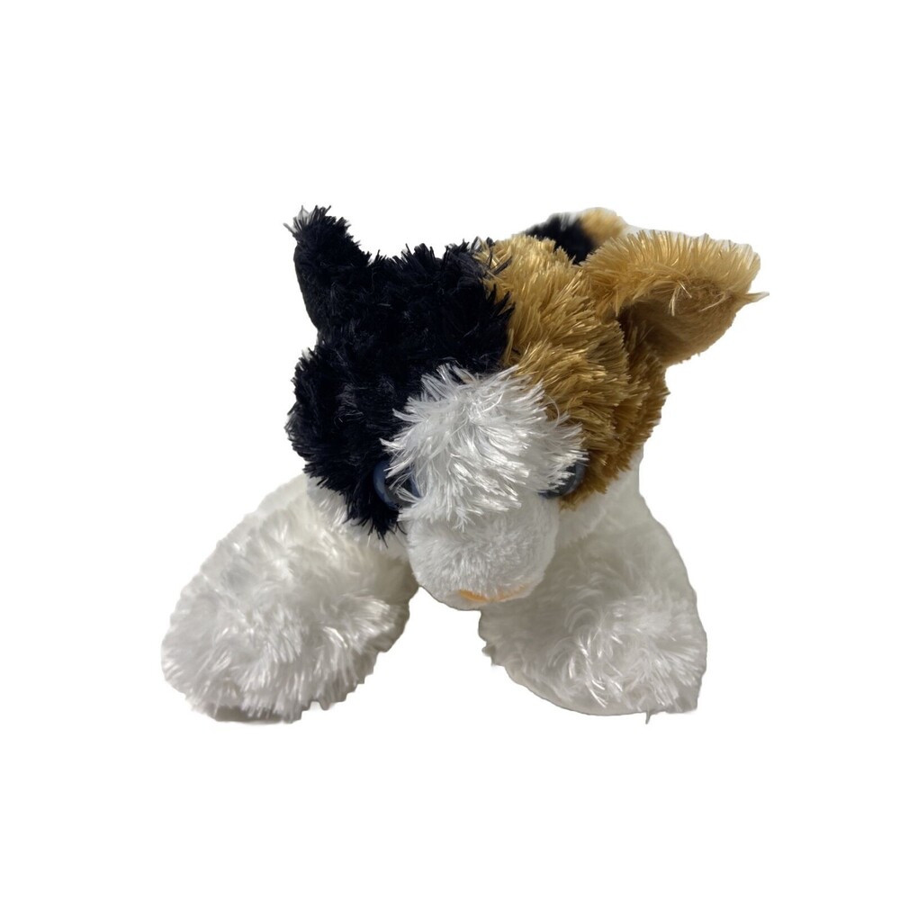 Aurora Calico Kitten with Blue Eyes Shaggy Fur Plush Stuffed Animal